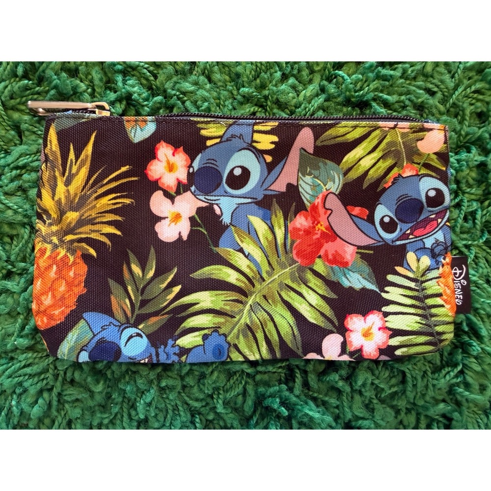 Loungefly Pouch Unisex Small Black Excellent Disneyโ Stitch Tropical Pineapple